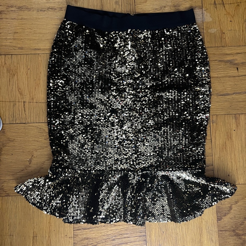 Sequin Black and Silver Skirt